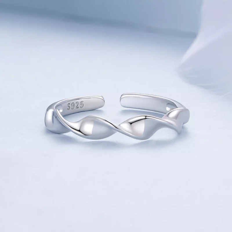 (imagen para) Anillo de plata esterlina retorcida estilo Pandora - BSR468-E - Ver 3