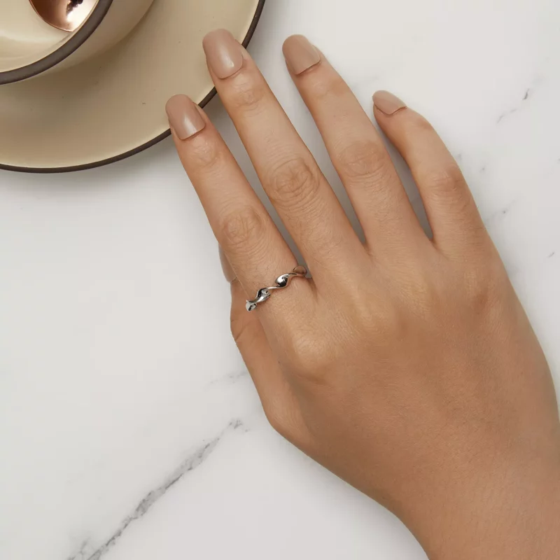 (imagen para) Anillo de plata esterlina retorcida estilo Pandora - BSR468-E - Ver 5