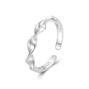 (imagen para) Anillo de plata esterlina retorcida estilo Pandora - BSR468-E