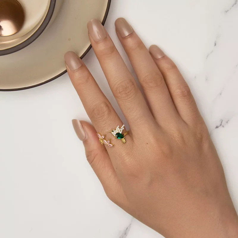 (imagen para) Anillo de plata S925 "Pandora Style Hummingbird's Gift" - BSR016-B - Ver 5