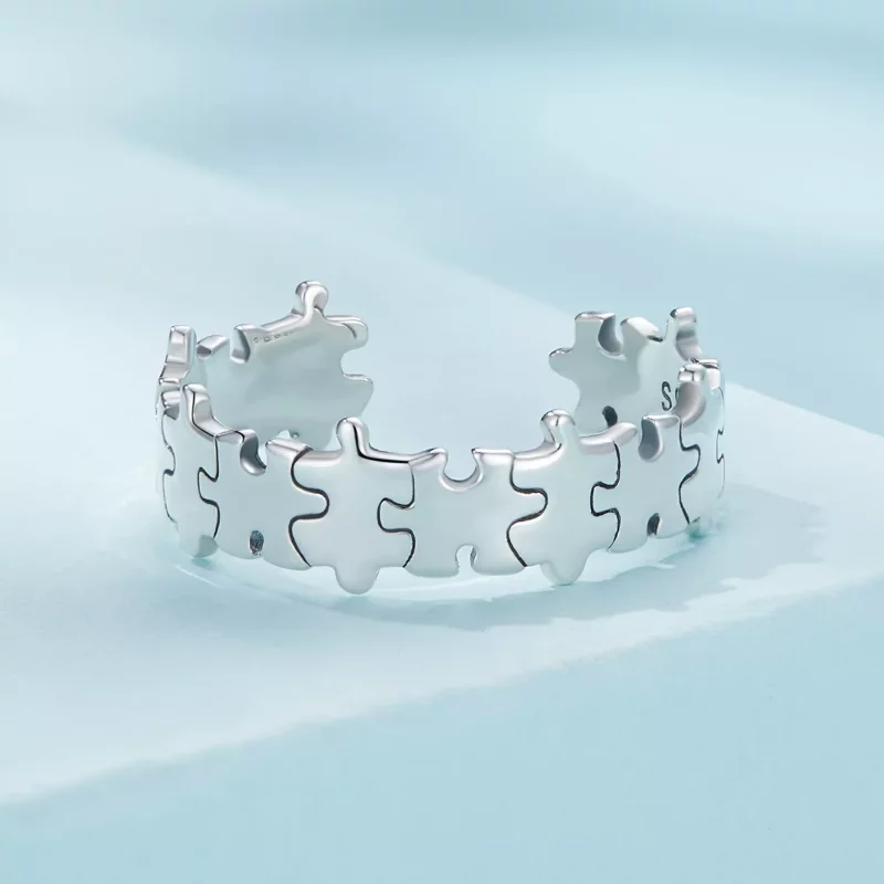 (imagen para) Anillo de puzzle de estilo Pandora - SCR925 - Ver 3