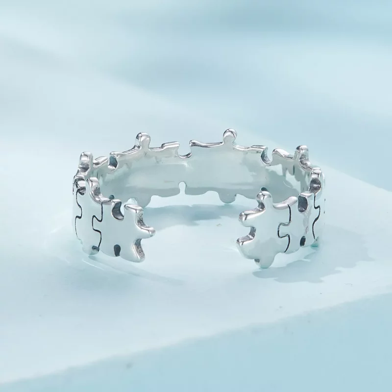 (imagen para) Anillo de puzzle de estilo Pandora - SCR925 - Ver 4