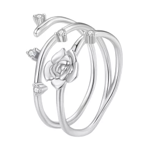 Anillo de vid rosa versátil personalizado al estilo de Pandora - BSR404 (imagen para) Anillo de vid rosa versátil personalizado al estilo de Pandora - BSR404