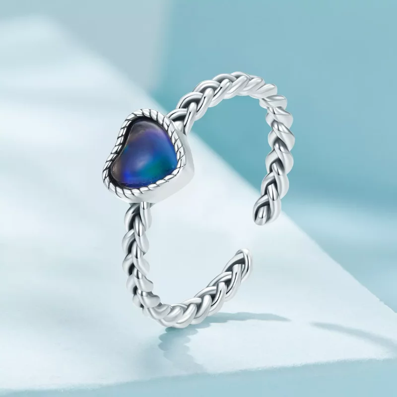 (imagen para) Anillo en forma de corazón con un sencillo giro al estilo Pandora - SCR956 - Ver 2