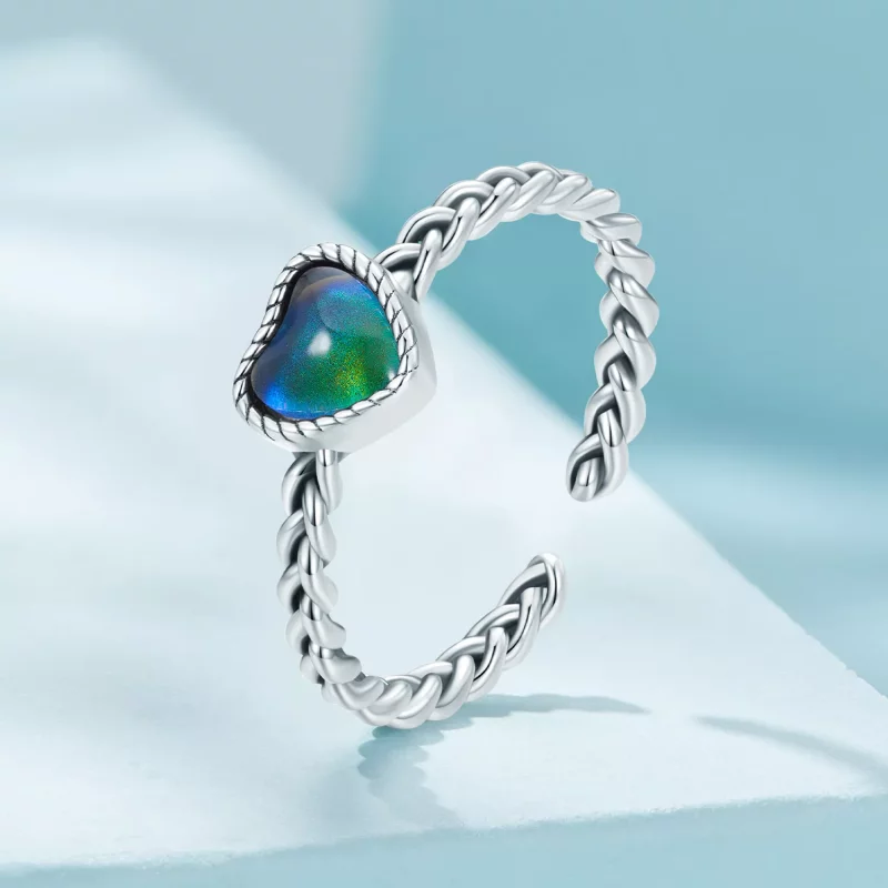 (imagen para) Anillo en forma de corazón con un sencillo giro al estilo Pandora - SCR956 - Ver 4