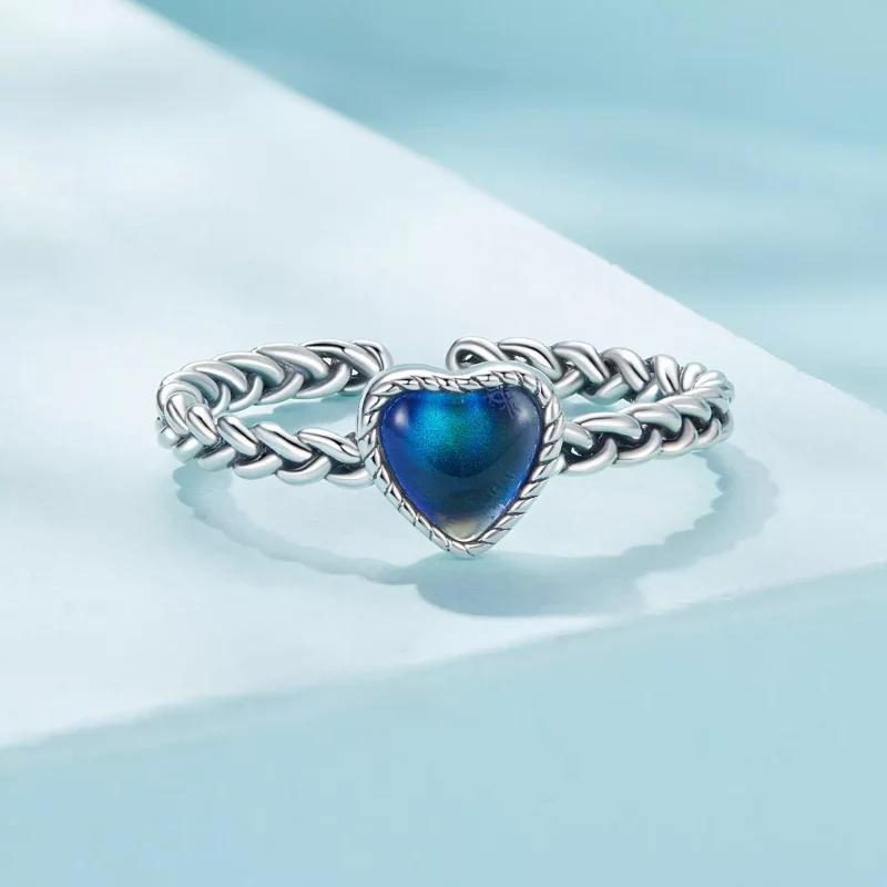 (imagen para) Anillo en forma de corazón con un sencillo giro al estilo Pandora - SCR956 - Ver 5