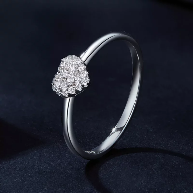 (imagen para) Anillo en forma de corazón estilo Pandora (Un Certificado) - MSR038 - Ver 2