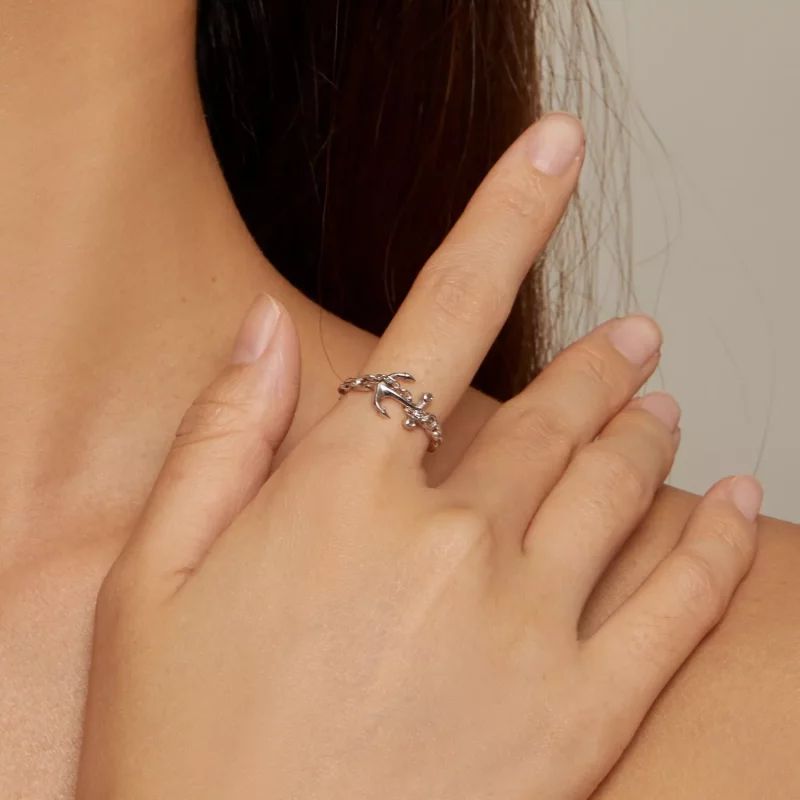 (imagen para) Anillo estilo Pandora con ancla - SCR949 - Ver 4