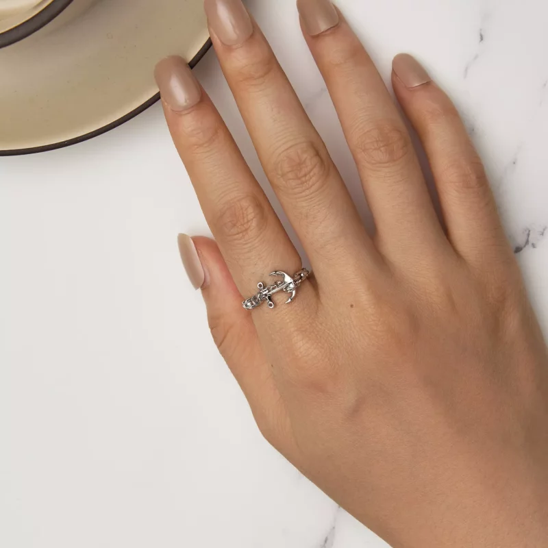 (imagen para) Anillo estilo Pandora con ancla - SCR949 - Ver 5