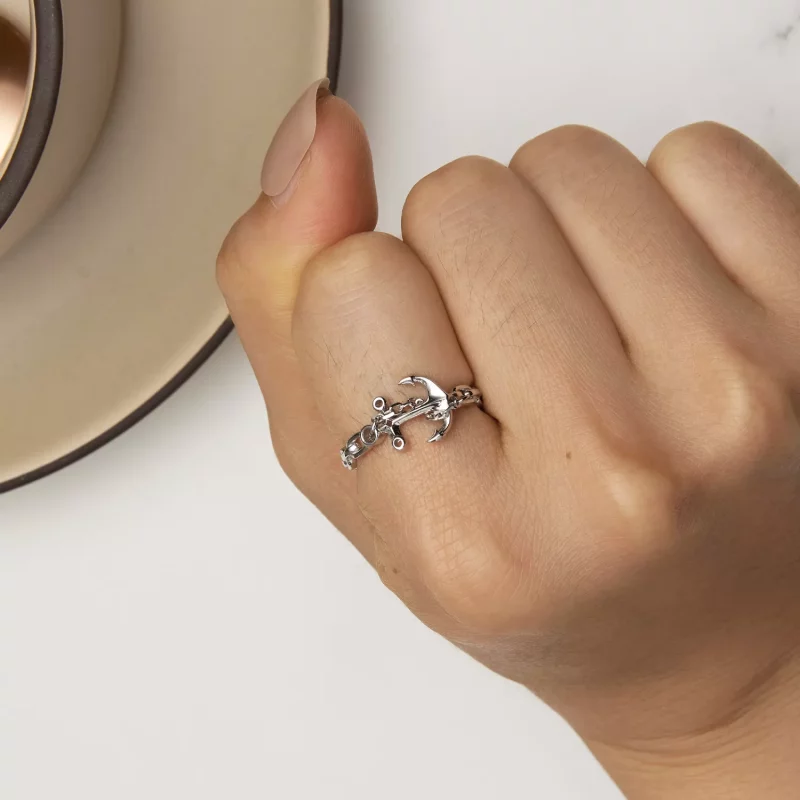 (imagen para) Anillo estilo Pandora con ancla - SCR949 - Ver 6