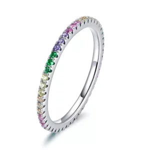 (imagen para) Anillo estilo Pandora con arcoíris - BSR168