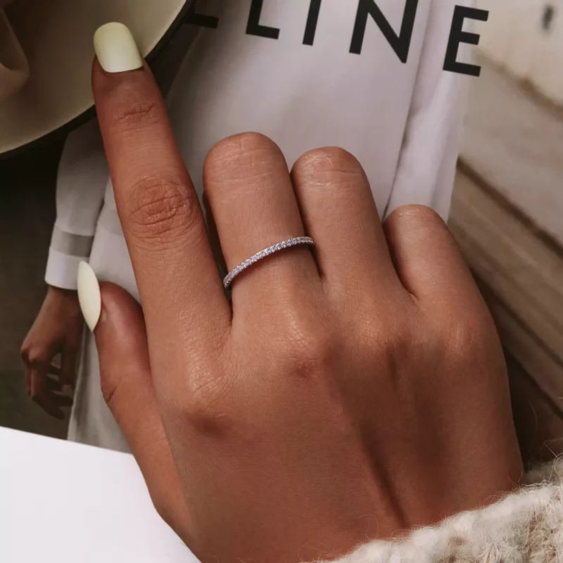 (imagen para) Anillo estilo Pandora con diamante rosa - SCR066-J - Ver 3