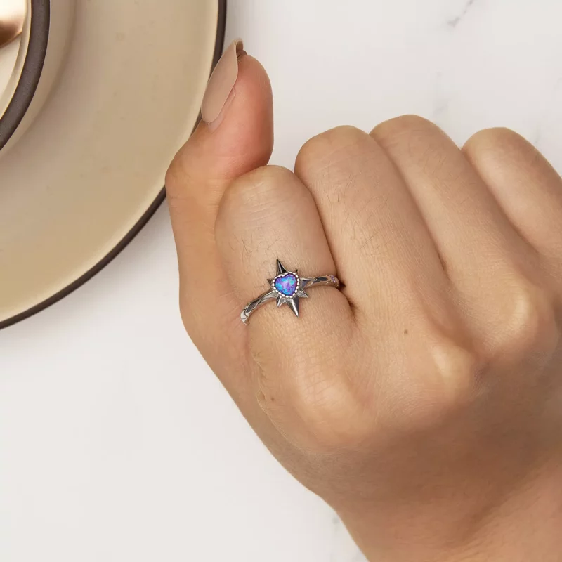 (imagen para) Anillo estilo Pandora con estrella - BSR455 - Ver 6