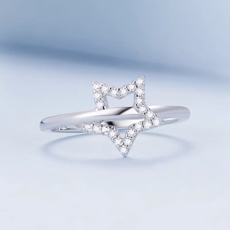(imagen para) Anillo estilo Pandora con forma de estrella - BSR450 - Ver 3