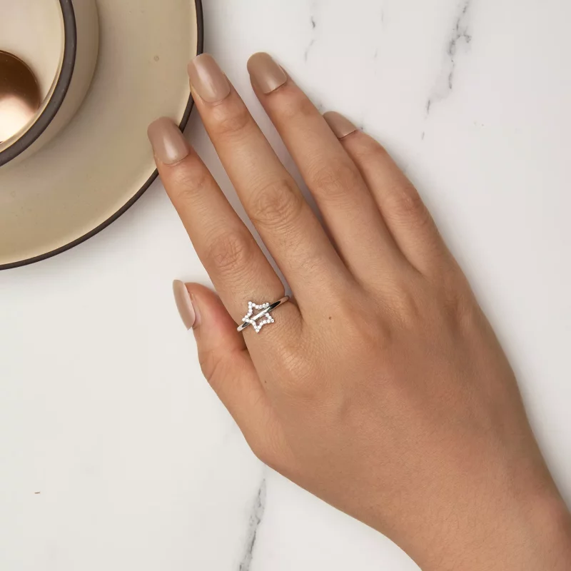 (imagen para) Anillo estilo Pandora con forma de estrella - BSR450 - Ver 5