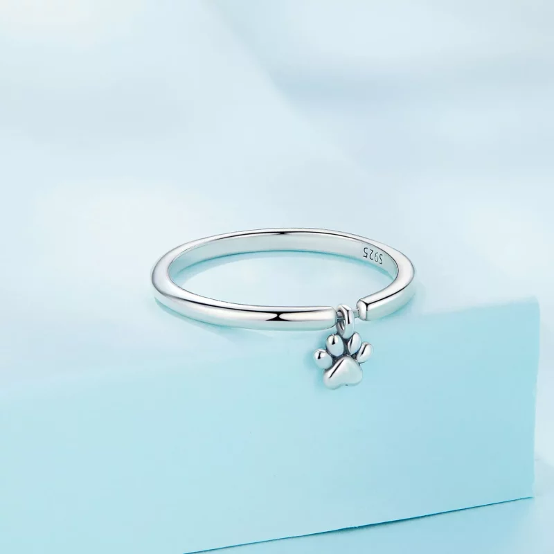 (imagen para) Anillo estilo Pandora con huella de perro - SCR892 - Ver 2