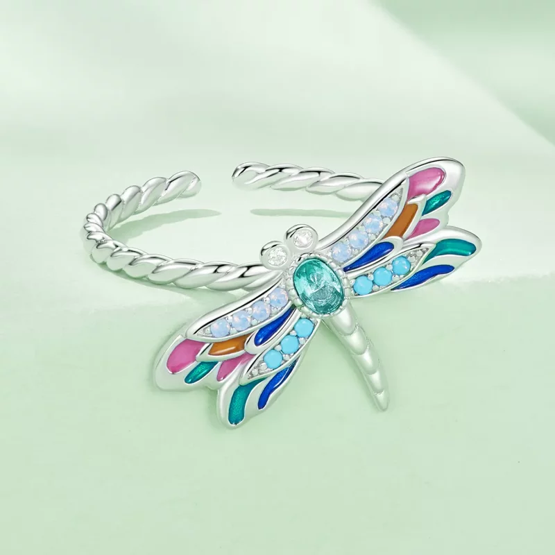 (imagen para) Anillo estilo Pandora con libélula - BSR385 - Ver 3