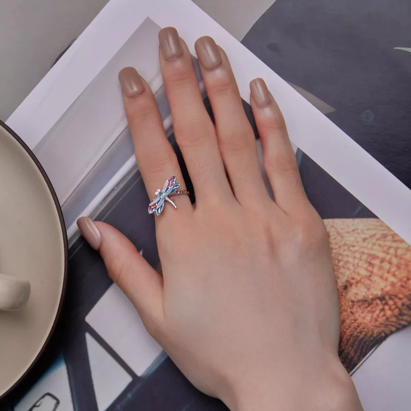 (imagen para) Anillo estilo Pandora con libélula - BSR385 - Ver 5