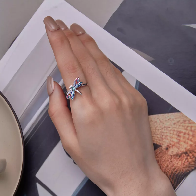 (imagen para) Anillo estilo Pandora con libélula - BSR385 - Ver 6