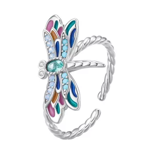 Anillo estilo Pandora con libélula - BSR385 (imagen para) Anillo estilo Pandora con libélula - BSR385
