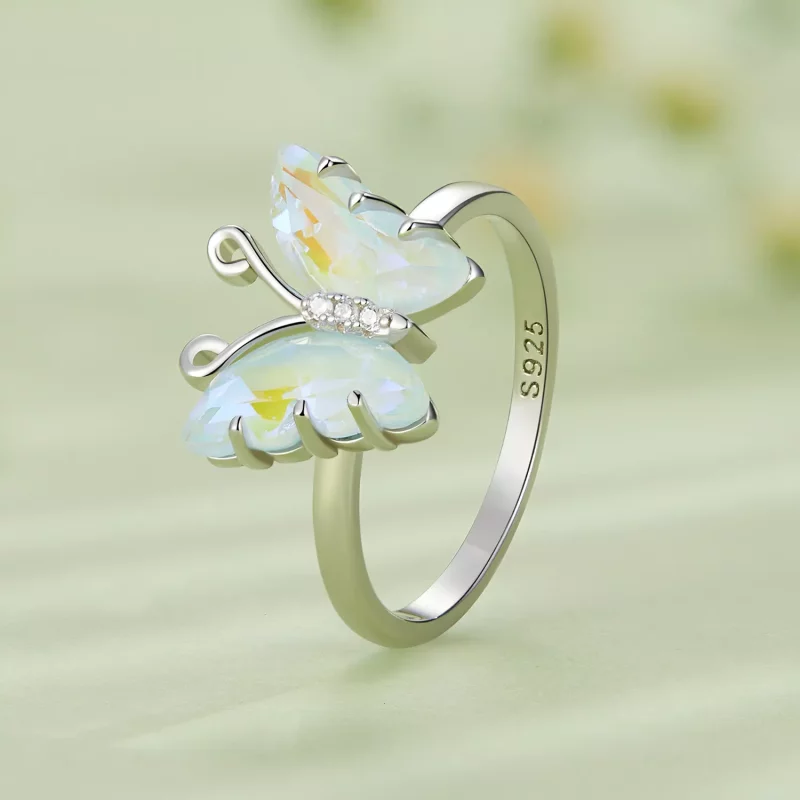 (imagen para) Anillo estilo Pandora con mariposa de la sinfonía - SCR912 - Ver 2