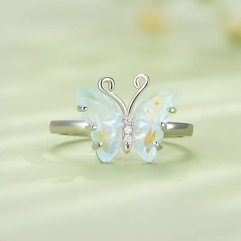 (imagen para) Anillo estilo Pandora con mariposa de la sinfonía - SCR912 - Ver 3