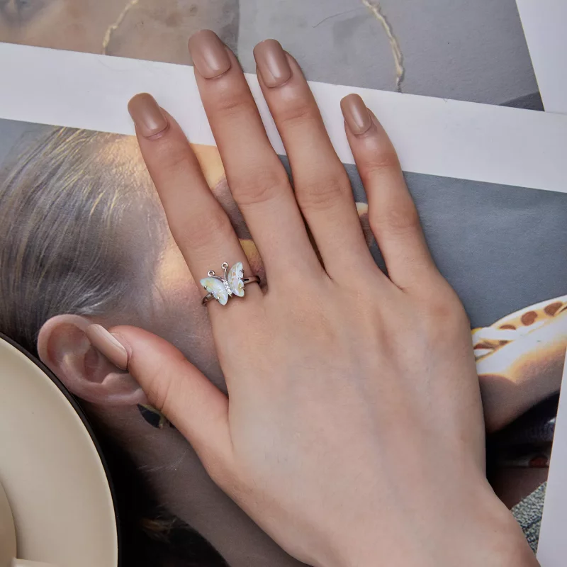 (imagen para) Anillo estilo Pandora con mariposa de la sinfonía - SCR912 - Ver 5
