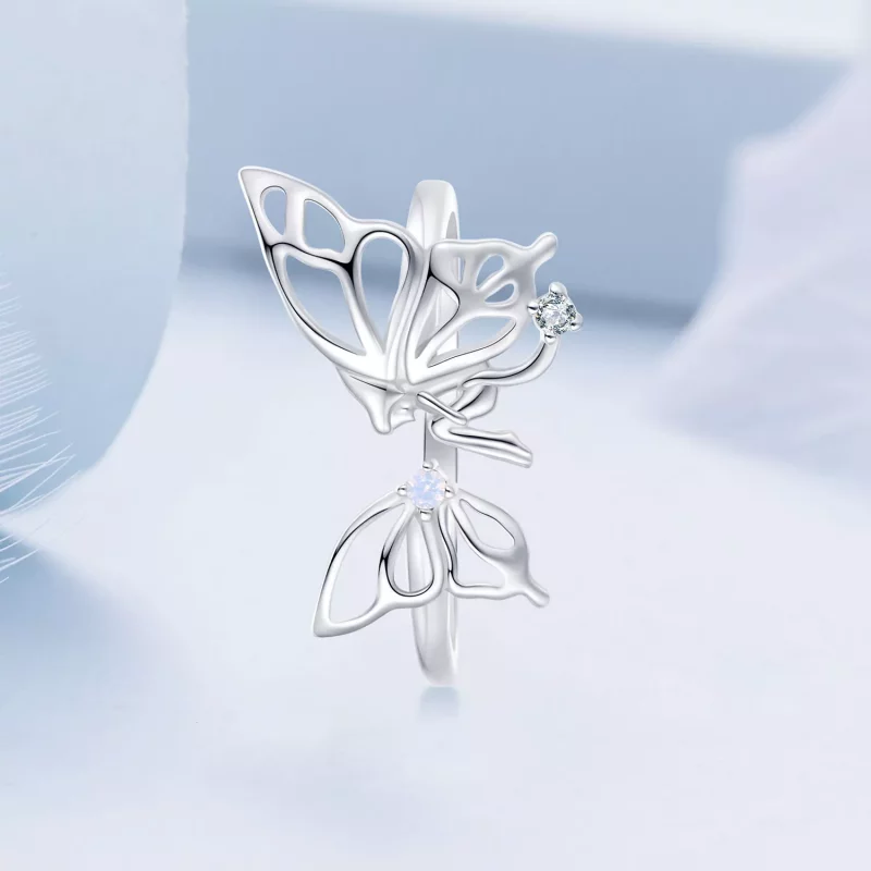 (imagen para) Anillo estilo Pandora con mariposa y elfo - BSR484-E - Ver 2