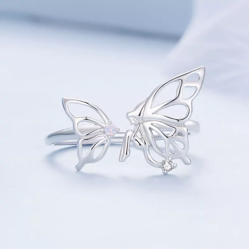 (imagen para) Anillo estilo Pandora con mariposa y elfo - BSR484-E - Ver 3