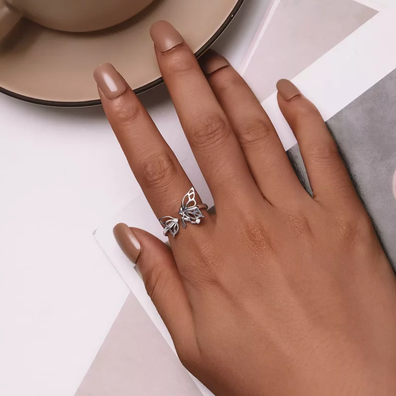 (imagen para) Anillo estilo Pandora con mariposa y elfo - BSR484-E - Ver 5