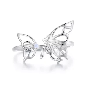(imagen para) Anillo estilo Pandora con mariposa y elfo - BSR484-E