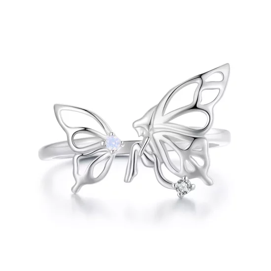 (imagen para) Anillo estilo Pandora con mariposa y elfo - BSR484-E