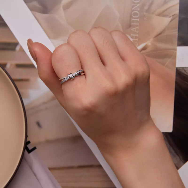 (imagen para) Anillo estilo Pandora con nudo - SCR896 - Ver 6