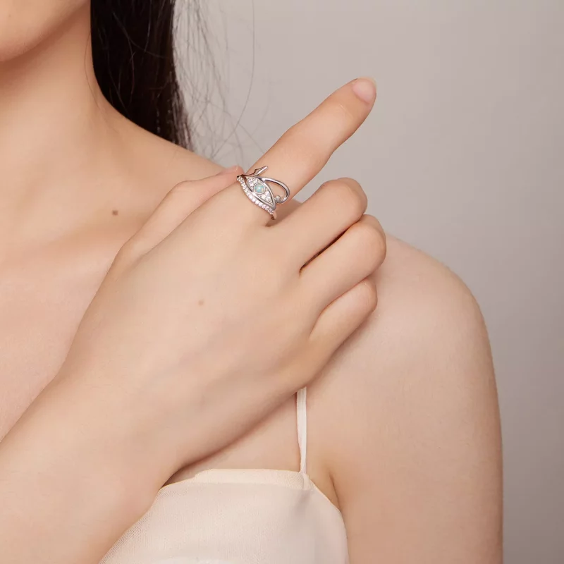 (imagen para) Anillo estilo Pandora con zirconia Ojo de Horus - BSR403 - Ver 6