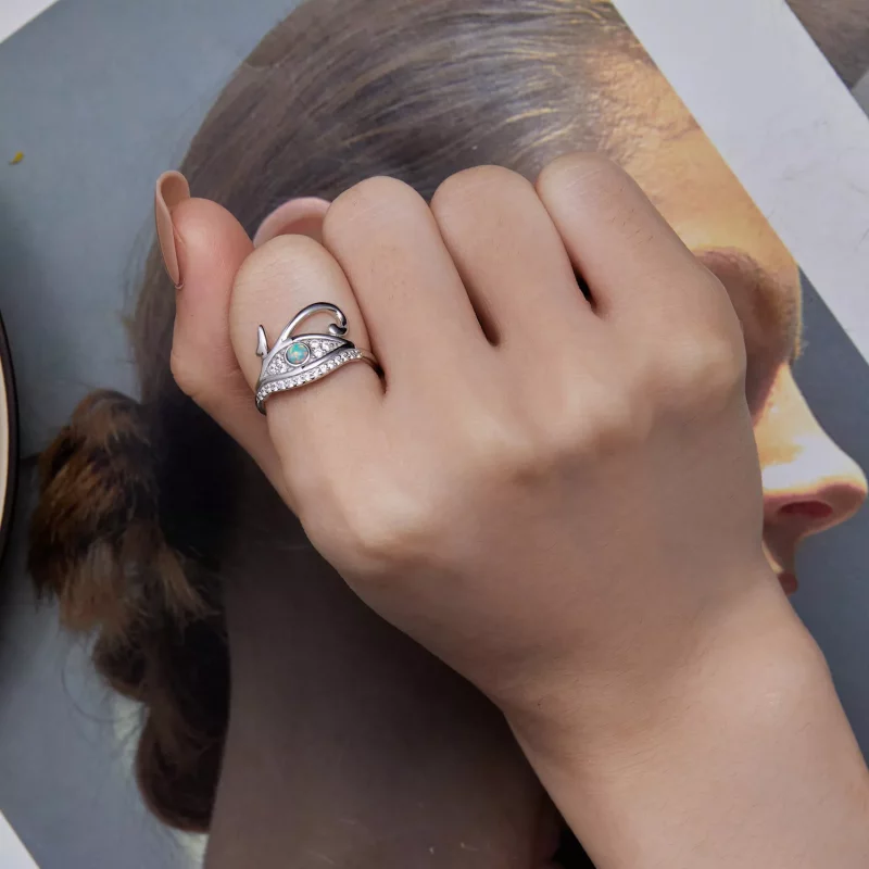 (imagen para) Anillo estilo Pandora con zirconia Ojo de Horus - BSR403 - Ver 7