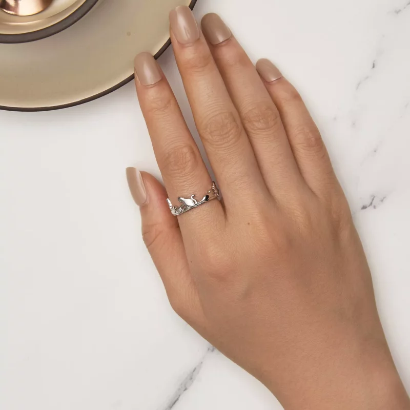 (imagen para) Anillo estilo Pandora de gato - SCR944-E - Ver 3