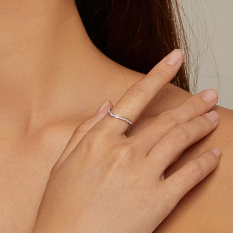 (imagen para) Anillo estilo Pandora de hueso de deseo azul - SCR945-LB - Ver 4