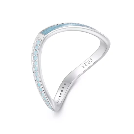 (imagen para) Anillo estilo Pandora de hueso de deseo azul - SCR945-LB