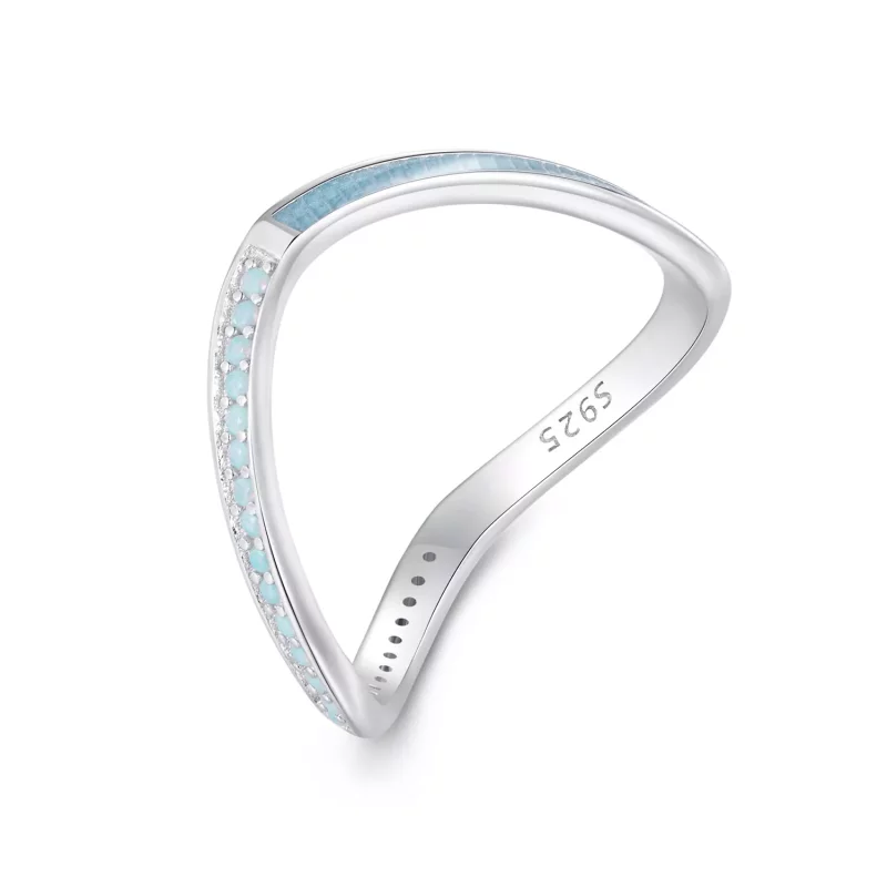 (imagen para) Anillo estilo Pandora de hueso de deseo azul - SCR945-LB