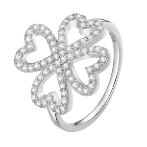 (imagen para) Anillo estilo Pandora de trébol de cuatro hojas - BSR399