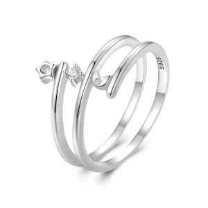 Anillo estilo Pandora de varias capas con estrella y luna - SCR970 (imagen para) Anillo estilo Pandora de varias capas con estrella y luna - SCR970