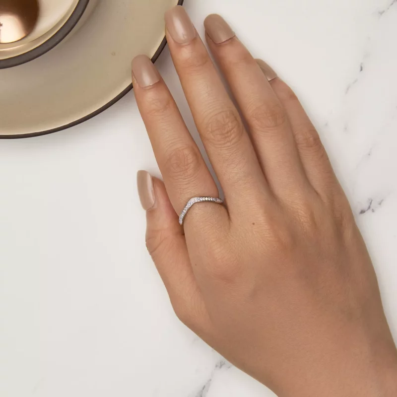 (imagen para) Anillo estilo Pandora en forma de hueso de deseo rosa - SCR945-PK - Ver 5