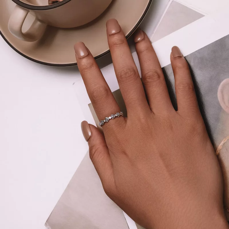 (imagen para) Anillo estilo Pandora en rosa - SCR960 - Ver 4