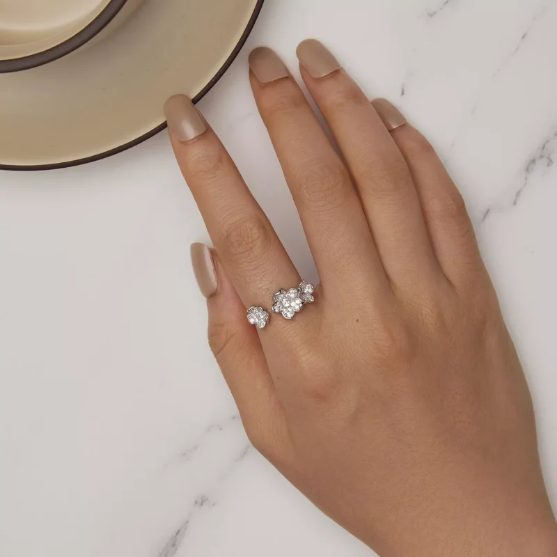 (imagen para) Anillo estilo Pandora lleno de flores - BSR447 - Ver 5