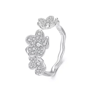 (imagen para) Anillo estilo Pandora lleno de flores - BSR447