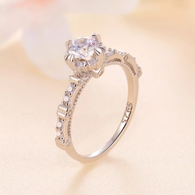 (imagen para) Anillo exquisito estilo Pandora con Moissanita - MSR023 - Ver 2