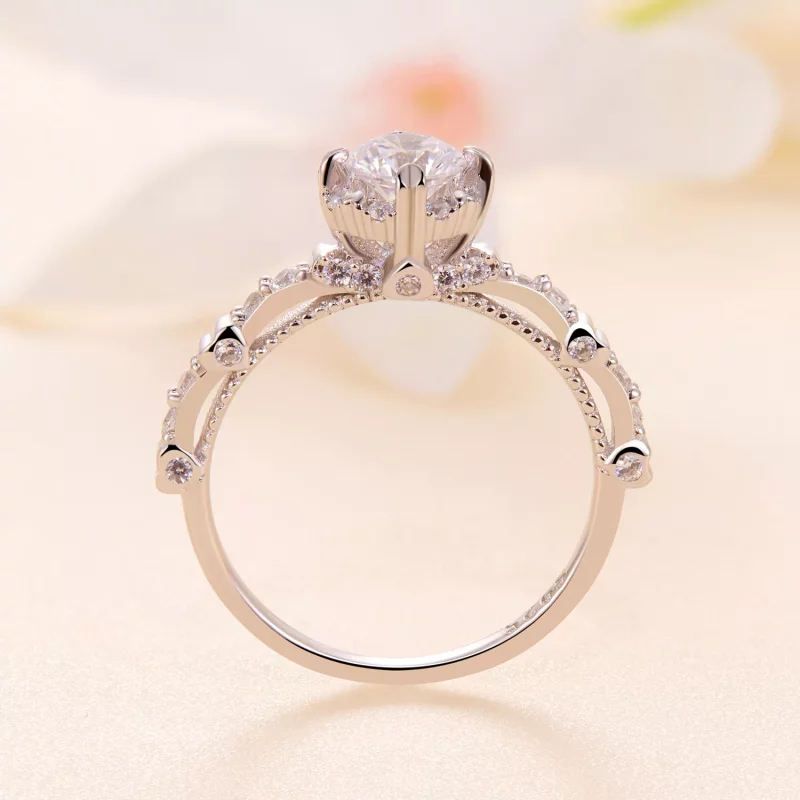 (imagen para) Anillo exquisito estilo Pandora con Moissanita - MSR023 - Ver 4