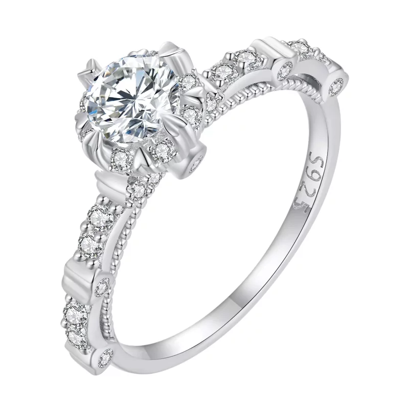 (imagen para) Anillo exquisito estilo Pandora con Moissanita - MSR023 - Ver 8