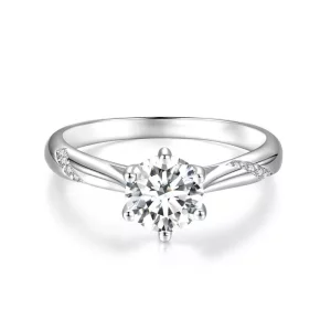 (imagen para) Anillo Moissanite Pandora Style Simple (Un Certificado) - MSR003