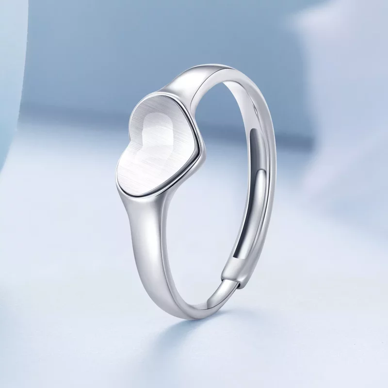 (imagen para) Anillo reflectante en forma de corazón estilo Pandora - BSR434 - Ver 2